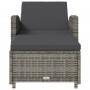 Tumbona de jardín con cojín de ratán sintético gris oscuro de , Tumbonas - Ref: Foro24-317178, Precio: 220,37 €, Descuento: %