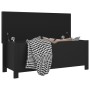 Caja de almacenaje y cojín madera ingeniería negro 105x40x45 cm de , Baúles de almacenamiento - Ref: Foro24-326769, Precio: 1...