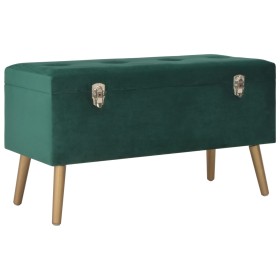 Banco con compartimento de terciopelo verde 80 cm de , Bancos para recibidores y almacenamiento - Ref: Foro24-329929, Precio:...