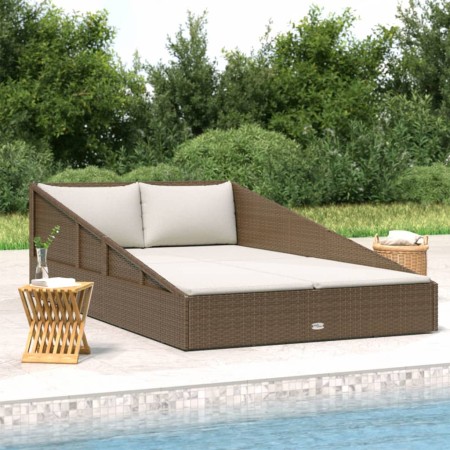 Tumbona cama de jardín ratán sintético marrón 110x200 cm de , Camas para exteriores - Ref: Foro24-42666, Precio: 302,09 €, De...