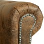 Sofá Chesterfield de 3 plazas cuero sintético marrón de , Sofás - Ref: Foro24-243620, Precio: 546,01 €, Descuento: %