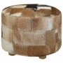 Puf de piel genuina redondo 50x50x45 cm de , Otomanas - Ref: Foro24-244548, Precio: 175,32 €, Descuento: %