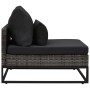 Set de sofás de jardín con cojines 4 pzas ratán sintético gris de , Sofás de exterior - Ref: Foro24-49530, Precio: 648,34 €, ...