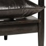 Sofá de 2 plazas cuero auténtico con madera de acacia negro de , Sofás - Ref: Foro24-246483, Precio: 535,69 €, Descuento: %