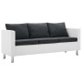 Sofá de 3 plazas de cuero sintético blanco y gris oscuro de , Sofás - Ref: Foro24-247175, Precio: 377,50 €, Descuento: %