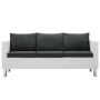 Sofá de 3 plazas de cuero sintético blanco y gris oscuro de , Sofás - Ref: Foro24-247175, Precio: 377,50 €, Descuento: %
