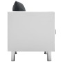 Sofá de 3 plazas de cuero sintético blanco y gris oscuro de , Sofás - Ref: Foro24-247175, Precio: 377,50 €, Descuento: %