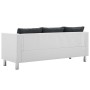Sofá de 3 plazas de cuero sintético blanco y gris oscuro de , Sofás - Ref: Foro24-247175, Precio: 377,50 €, Descuento: %