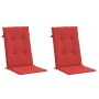 Cojín silla de jardín respaldo alto 2 uds tela rojo 120x50x3 cm de , Cojines para sillas y sofás - Ref: Foro24-43187, Precio:...