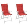 Cojín silla de jardín respaldo alto 2 uds tela rojo 120x50x3 cm de , Cojines para sillas y sofás - Ref: Foro24-43187, Precio:...
