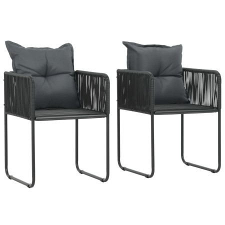Sillas de jardín con cojines 2 unidades ratán sintético negro de , Sillas de jardín - Ref: Foro24-44438, Precio: 139,77 €, De...