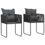 Sillas de jardín con cojines 2 unidades ratán sintético negro de , Sillas de jardín - Ref: Foro24-44438, Precio: 139,77 €, De...