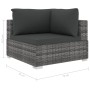 Set de muebles de jardín 4 pzas y cojines ratán sintético gris de , Conjuntos de jardín - Ref: Foro24-46779, Precio: 368,01 €...