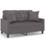 Sofá de 2 plazas con cojines cuero sintético gris 120 cm de , Sofás - Ref: Foro24-3200800, Precio: 220,62 €, Descuento: %