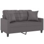 Sofá de 2 plazas con cojines cuero sintético gris 120 cm de , Sofás - Ref: Foro24-3200800, Precio: 220,62 €, Descuento: %
