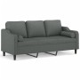 Sofá de 3 plazas con cojines tela gris oscuro 180 cm de , Sofás - Ref: Foro24-3200854, Precio: 288,88 €, Descuento: %