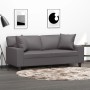 Sofá de 2 plazas con cojines cuero sintético gris 140 cm de , Sofás - Ref: Foro24-3200868, Precio: 303,00 €, Descuento: %