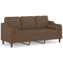 Sofá de 3 plazas con cojines tela marrón 180 cm de , Sofás - Ref: Foro24-3200856, Precio: 349,59 €, Descuento: %