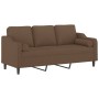Sofá de 3 plazas con cojines tela marrón 180 cm de , Sofás - Ref: Foro24-3200856, Precio: 349,59 €, Descuento: %