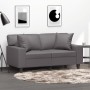 Sofá de 2 plazas con cojines cuero sintético gris 120 cm de , Sofás - Ref: Foro24-3200863, Precio: 246,15 €, Descuento: %