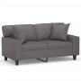 Sofá de 2 plazas con cojines cuero sintético gris 120 cm de , Sofás - Ref: Foro24-3200863, Precio: 246,15 €, Descuento: %