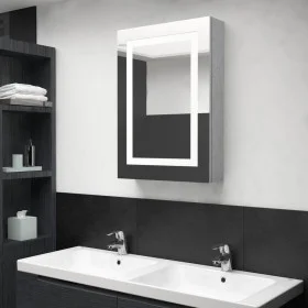 Armario de baño con espejo y LED gris hormigón 50x13x70 cm de vidaXL, Tocadores de baño - Ref: Foro24-326488, Precio: 129,03 ...