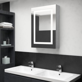 Armario de baño con espejo y LED gris hormigón 50x13x70 cm de vidaXL, Tocadores de baño - Ref: Foro24-326488, Precio: 131,47 ...