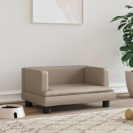Cama para perros de cuero sintético color capuchino 60x40x30 cm de , Camas para perros - Ref: Foro24-171917, Precio: 69,84 €,...