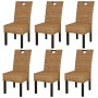 Sillas de comedor 6 unidades ratán kubu madera de mango de , Sillas de comedor - Ref: Foro24-274361, Precio: 538,78 €, Descue...