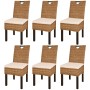 Sillas de comedor 6 unidades ratán kubu madera de mango de , Sillas de comedor - Ref: Foro24-274363, Precio: 530,69 €, Descue...