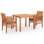 Set comedor de jardín 3 pzas y cojines madera maciza de acacia de , Conjuntos de jardín - Ref: Foro24-278901, Precio: 369,26 ...