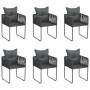 Sillas de jardín con cojines 6 unidades ratán sintético negro de , Sillas de jardín - Ref: Foro24-313108, Precio: 402,06 €, D...