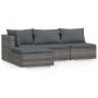 Set de muebles de jardín 4 pzas y cojines ratán sintético gris de , Conjuntos de jardín - Ref: Foro24-317512, Precio: 417,60 ...