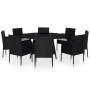 Set comedor de jardín 9 piezas y cojines ratán sintético negro de , Conjuntos de jardín - Ref: Foro24-43924, Precio: 804,92 €...