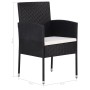 Set comedor de jardín 9 piezas y cojines ratán sintético negro de , Conjuntos de jardín - Ref: Foro24-43924, Precio: 804,92 €...