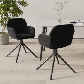Sillas de comedor giratorias 2 uds terciopelo negro de , Sillas de comedor - Ref: Foro24-344746, Precio: 157,09 €, Descuento: %