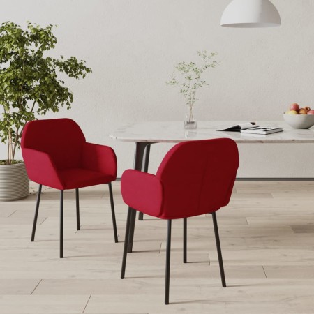 Sillas de comedor 2 unidades terciopelo rojo tinto de , Sillas de comedor - Ref: Foro24-344706, Precio: 87,06 €, Descuento: %