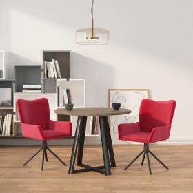 Sillas de comedor giratorias 2 unidades terciopelo rojo tinto de , Sillas de comedor - Ref: Foro24-344814, Precio: 155,99 €, ...