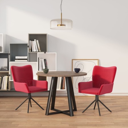 Sillas de comedor giratorias 2 unidades terciopelo rojo tinto de , Sillas de comedor - Ref: Foro24-344814, Precio: 155,99 €, ...
