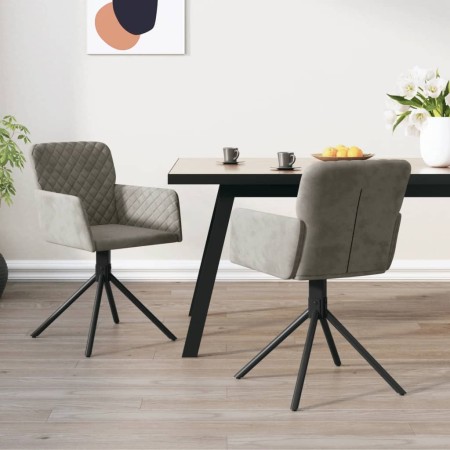 Sillas de comedor giratorias 2 uds de terciopelo gris claro de , Sillas de comedor - Ref: Foro24-344790, Precio: 168,38 €, De...