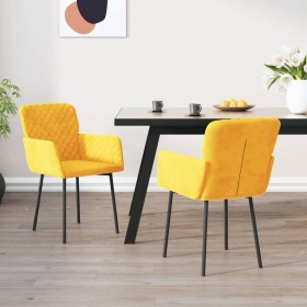 Sillas de comedor 2 unidades terciopelo amarillo de , Sillas de comedor - Ref: Foro24-344786, Precio: 119,41 €, Descuento: %