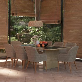 Juego de comedor para jardín 9 piezas ratán sintético marrón de , Conjuntos de jardín - Ref: Foro24-3059486, Precio: 1,00 €, ...