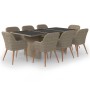 Juego de comedor para jardín 9 piezas ratán sintético marrón de , Conjuntos de jardín - Ref: Foro24-3059486, Precio: 1,00 €, ...