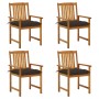 Sillas de jardín con cojines 4 unidades madera maciza de acacia de , Sillas de jardín - Ref: Foro24-3061214, Precio: 323,18 €...
