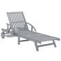 Tumbona de jardín con cojín madera maciza de acacia de , Tumbonas - Ref: Foro24-3061330, Precio: 203,21 €, Descuento: %