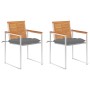Sillas de jardín con cojines 2 uds madera maciza acacia y acero de , Sillas de jardín - Ref: Foro24-3061504, Precio: 240,04 €...