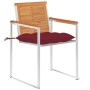 Sillas de jardín con cojines 2 uds madera maciza acacia y acero de , Sillas de jardín - Ref: Foro24-3061512, Precio: 264,07 €...