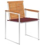 Sillas de jardín con cojines 2 uds madera maciza acacia y acero de , Sillas de jardín - Ref: Foro24-3061497, Precio: 261,17 €...