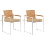 Sillas de jardín con cojines 2 uds madera maciza teca y acero de , Sillas de jardín - Ref: Foro24-3061533, Precio: 277,24 €, ...