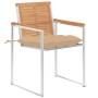 Sillas de jardín con cojines 2 uds madera maciza teca y acero de , Sillas de jardín - Ref: Foro24-3061533, Precio: 277,24 €, ...